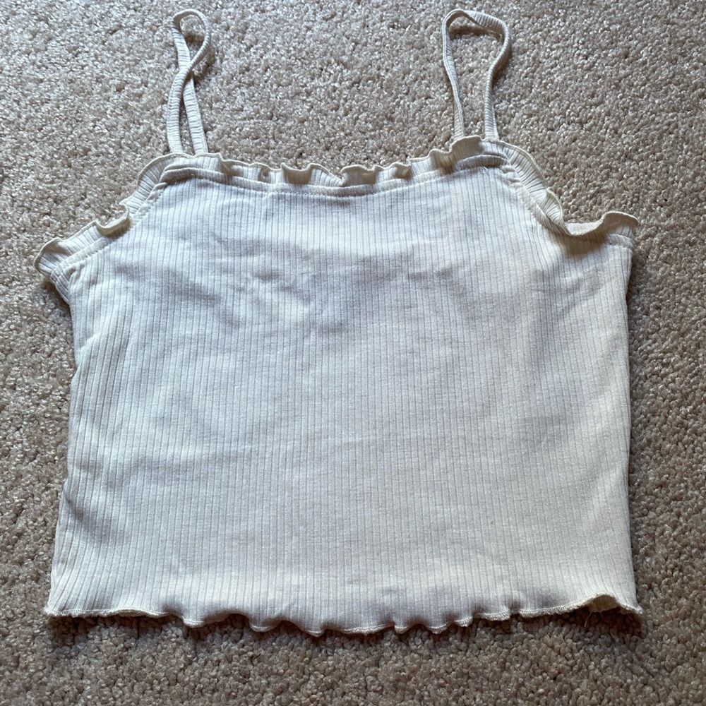 love, Fire Cream Ribbed Camisole